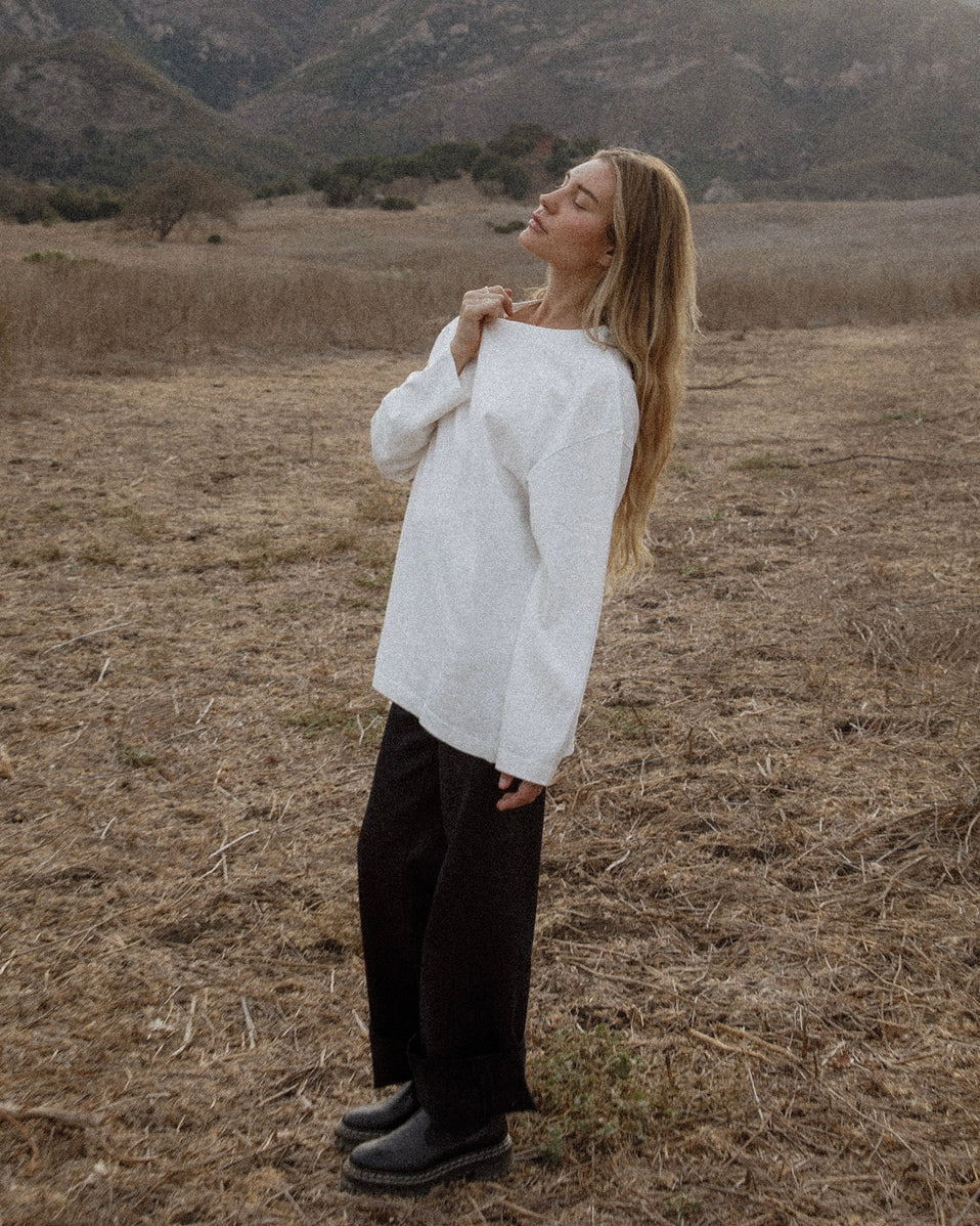 Long Sleeve in White Crème